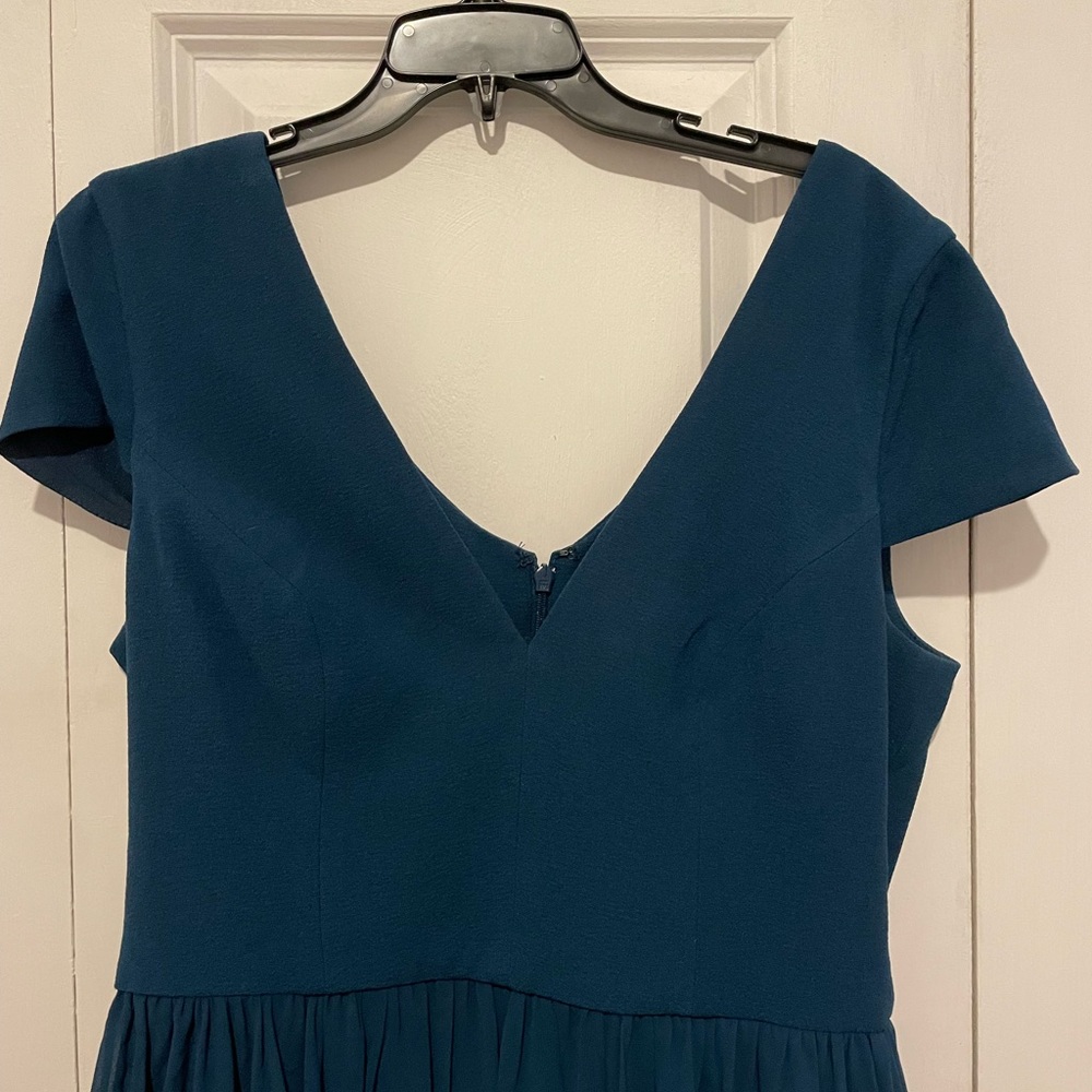 Dress the Population teal cocktail dress